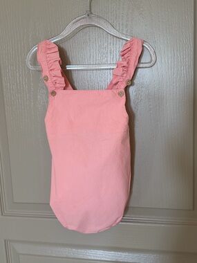 Pink Ruffle-Strap Baby Romper